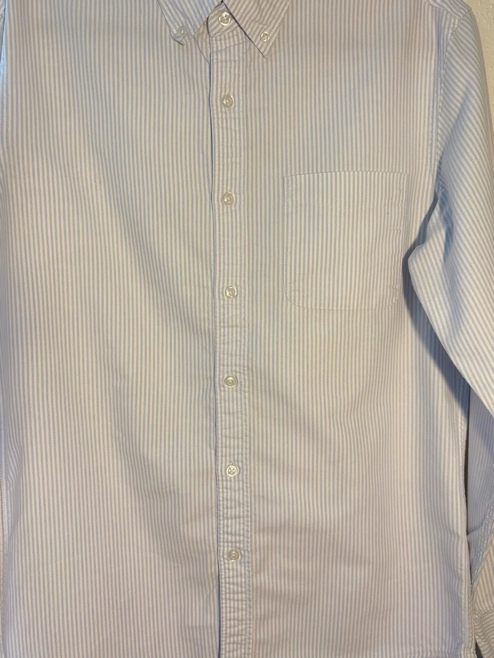 J. Crew Slim Fit Blue & White Striped Cotton Preppy Shirt Men’s Size M